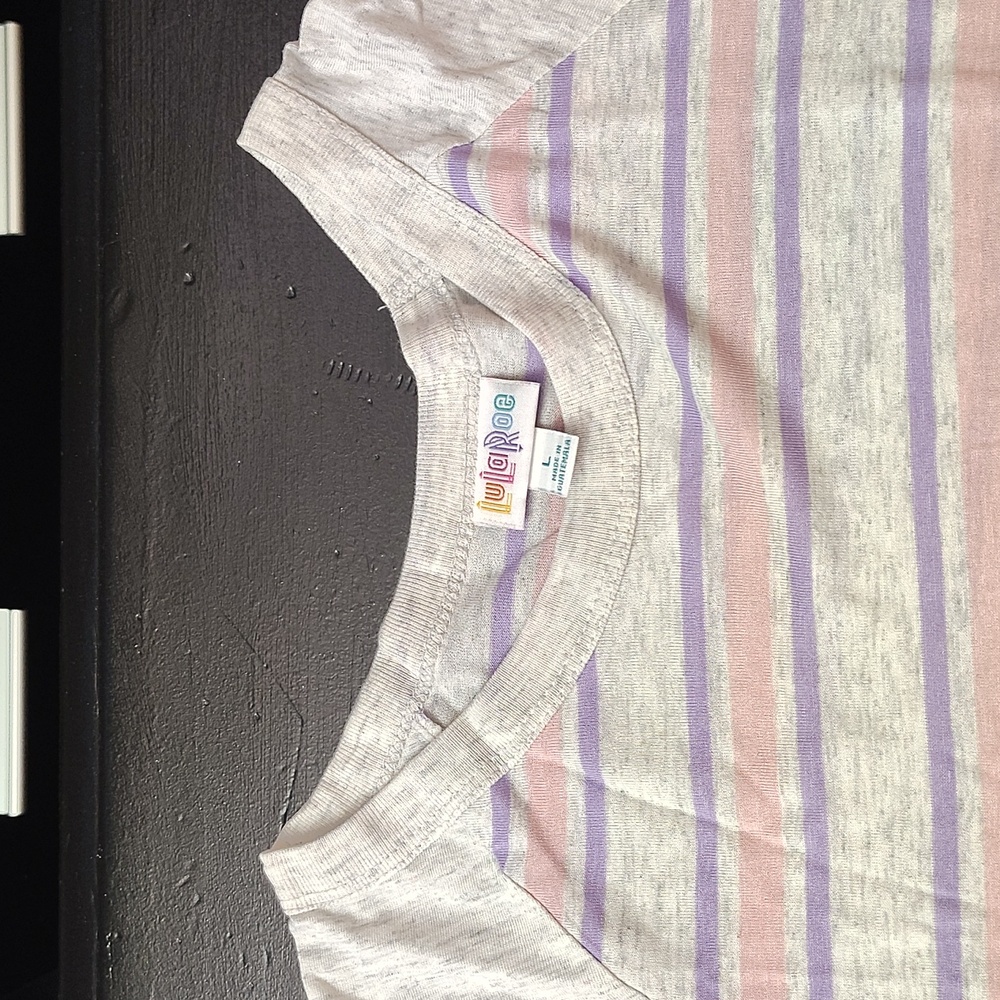 LuLaRoe Randy Multicolor Striped Top - Picture 4 of 13